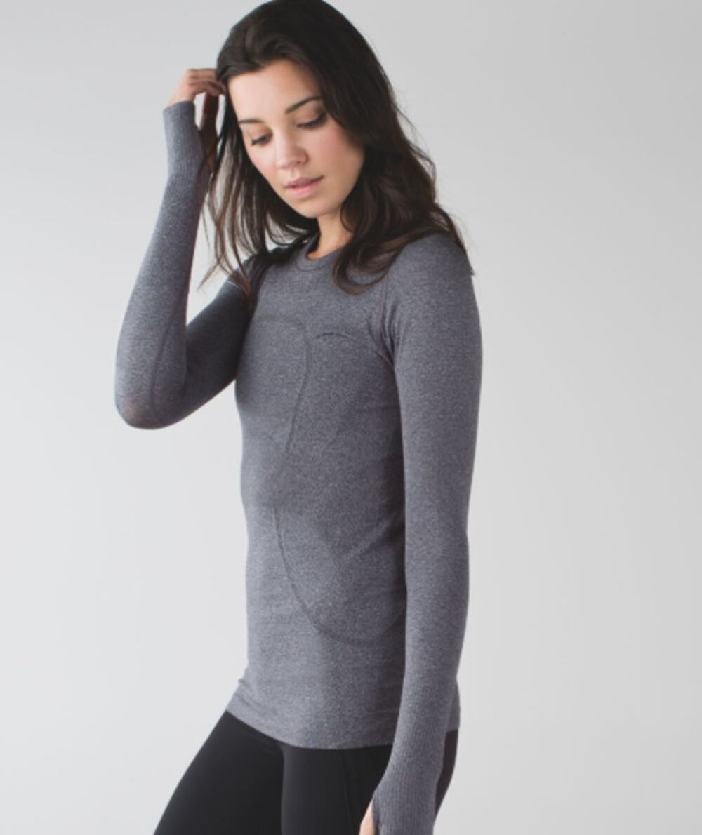 Lululemon Swiftly Tech Long Sleeve - Heathered Black size 6